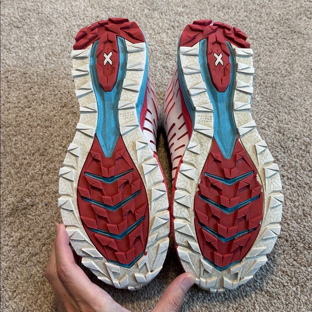 La Sportiva White Pink Trail Running Shoes with BOA Dial - Picture 8 of 11